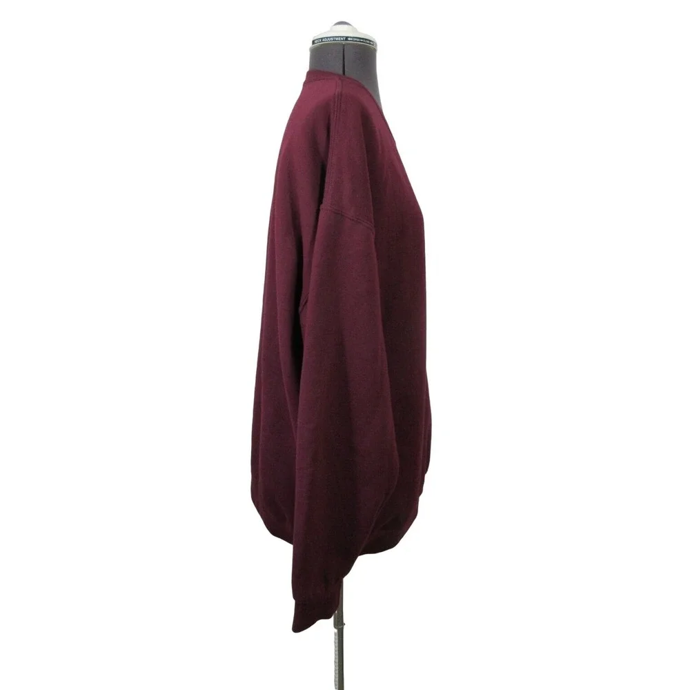 Fruit of the Loom Fleece‎ Sweatshirt Men's XL Burgundy Crew Neck Pullover